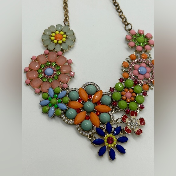 Jeweled Cluster Necklace using replicas of 50’s costume jewelry - Picture 5 of 8